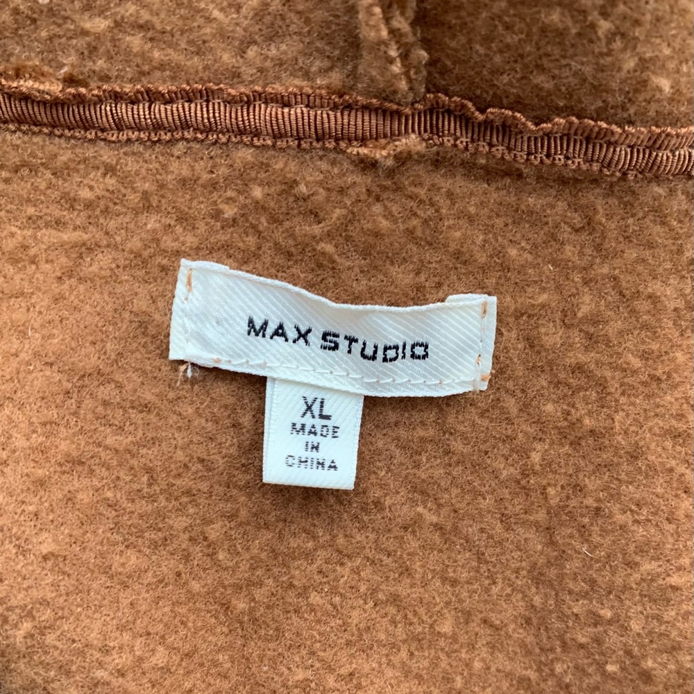 NWOT Max Studio Hooded Faux Shearling Knit Jacket/Teddy Coat - Picture 12 of 16